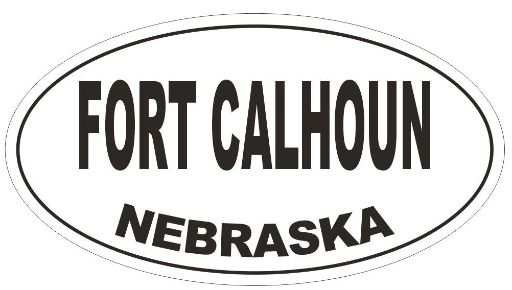 Fort Calhoun Village Nebraska Oval Bumper Sticker or Helmet Sticker D5054 Oval
