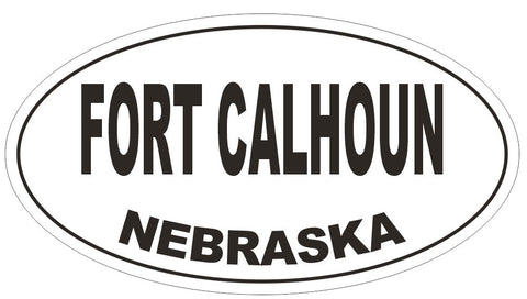 Fort Calhoun Village Nebraska Oval Bumper Sticker or Helmet Sticker D5054 Oval