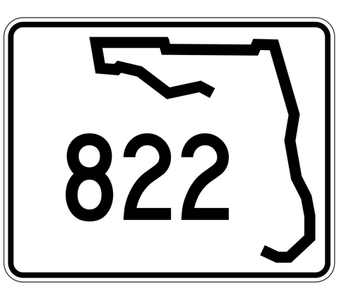Florida State Road 822 Sticker Decal R1714 Highway Sign - Winter Park Products