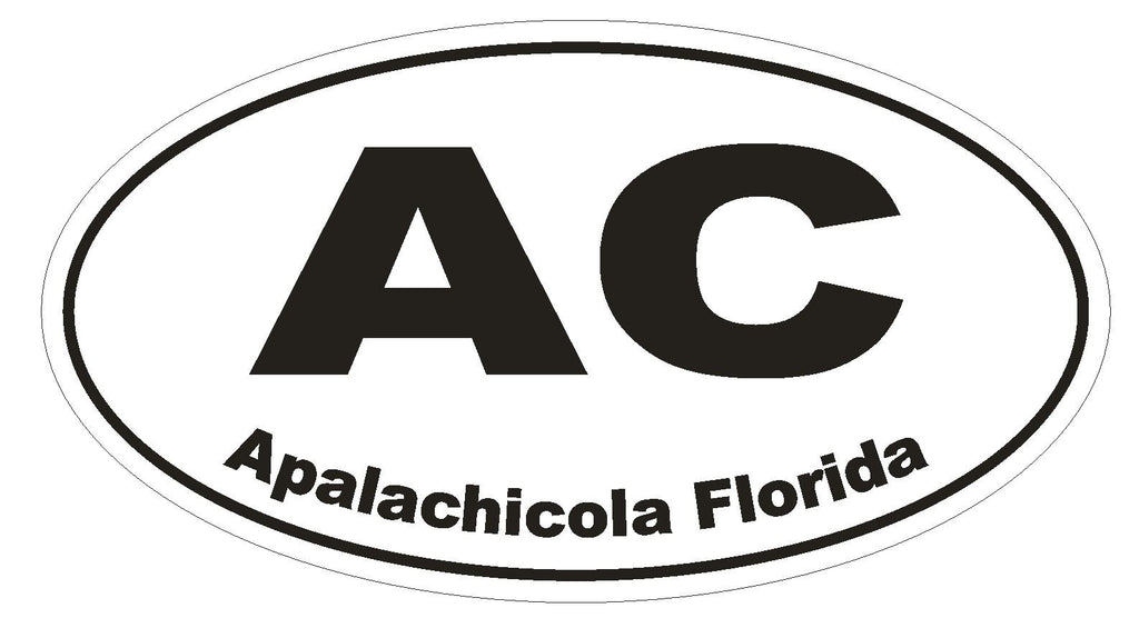 Apalachicola Florida Oval Bumper Sticker or Helmet Sticker D1621 Euro Oval - Winter Park Products