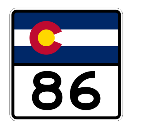 Colorado State Highway 86 Sticker Decal R1825 Highway Sign - Winter Park Products