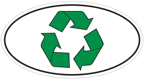 Recycle Bumper Sticker or Helmet Sticker D546 Euro Oval Laptop Cell Go Green - Winter Park Products
