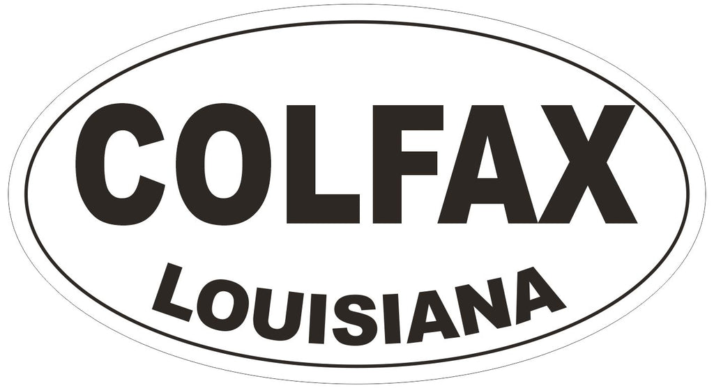 Colfax Louisiana Oval Bumper Sticker or Helmet Sticker D3803