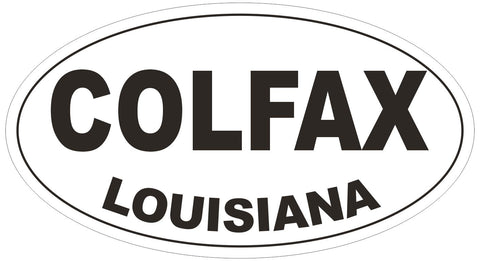 Colfax Louisiana Oval Bumper Sticker or Helmet Sticker D3803