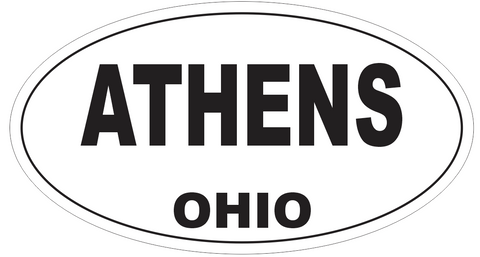 Athens Ohio Oval Bumper Sticker or Helmet Sticker D6024
