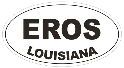 Eros Louisiana Oval Bumper Sticker or Helmet Sticker D3830