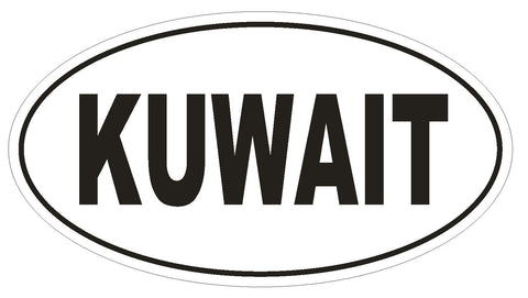 Kuwait Oval Bumper Sticker or Helmet Sticker D2171 Euro Oval Country Code - Winter Park Products