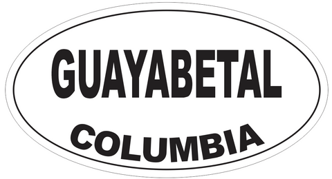 Guayabetal Columbia Oval Bumper Sticker or Helmet Sticker D4846