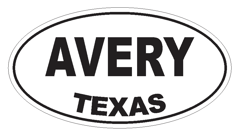 Avery Texas Oval Bumper Sticker or Helmet Sticker D3124 Euro Oval - Winter Park Products