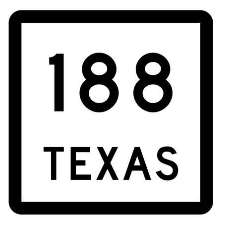 Texas State Highway 188 Sticker Decal R2486 Highway Sign