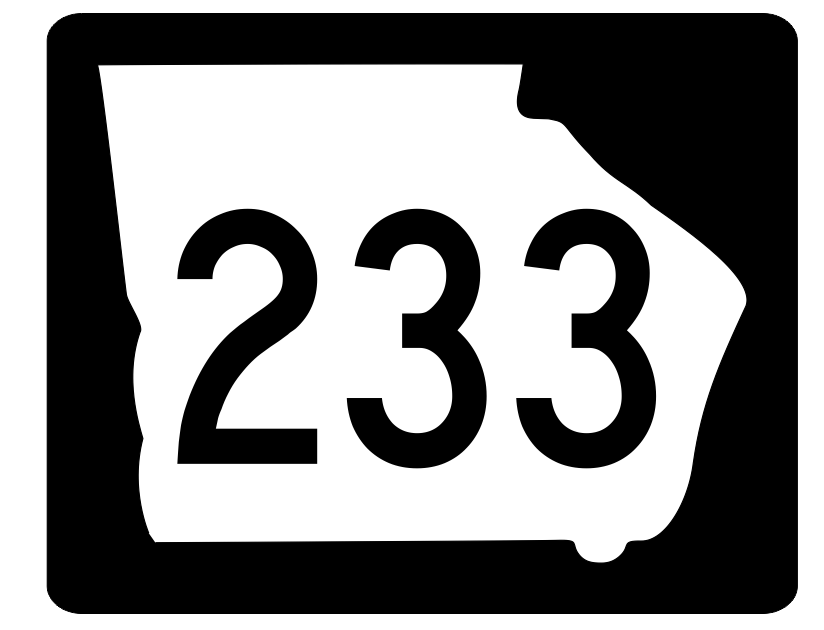 Georgia State Route 233 Sticker R3899 Highway Sign