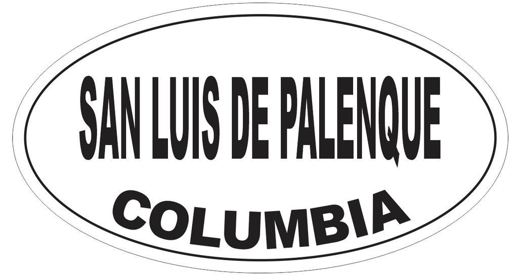 San Luis de Palenque Columbia Oval Bumper Sticker or Helmet Sticker D5565