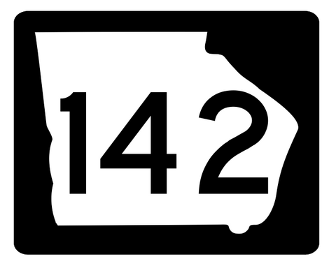 Georgia State Route 142 Sticker R3808 Highway Sign