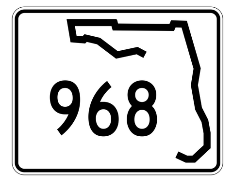 Florida State Road 968 Sticker Decal R1759 Highway Sign - Winter Park Products