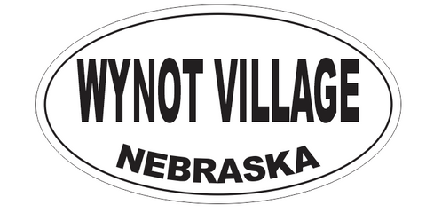 Wynot Village Nebraska Oval Bumper Sticker D7131 Euro Oval