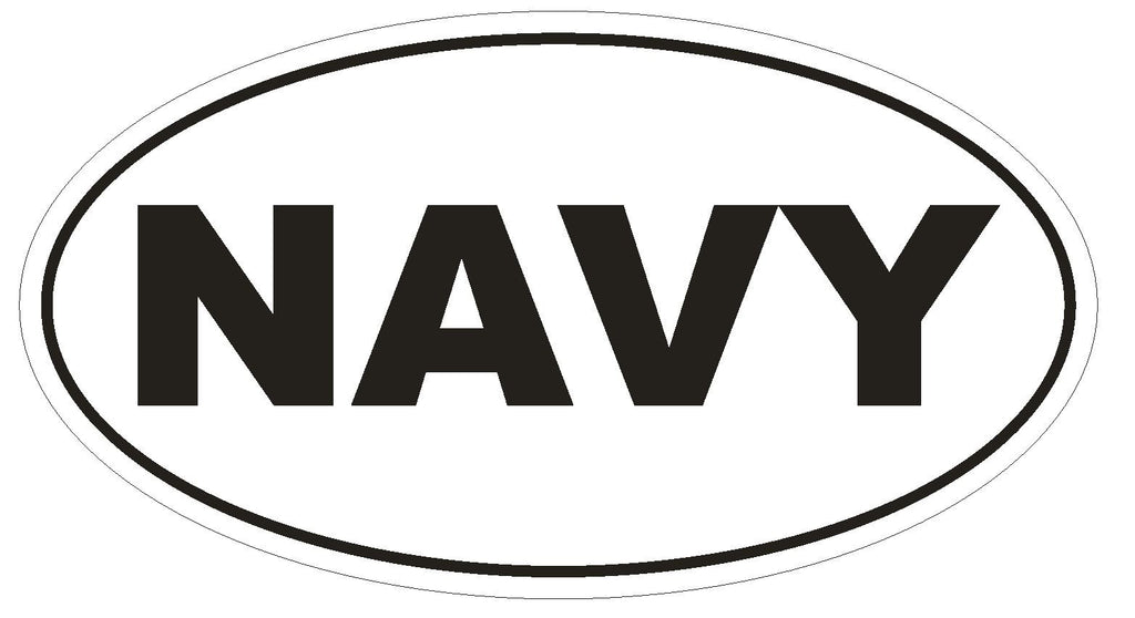 NAVY Oval Bumper Sticker or Helmet Sticker D632 Euro Oval Military Armed Forces - Winter Park Products
