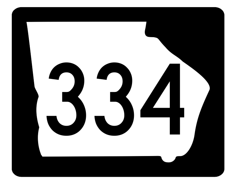 Georgia State Route 334 Sticker R3998 Highway Sign Road Sign Decal