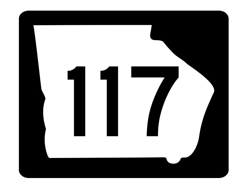 Georgia State Route 117 Sticker R3660 Highway Sign