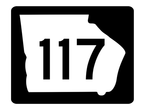 Georgia State Route 117 Sticker R3660 Highway Sign