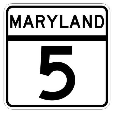 Maryland State Highway 5 Sticker Decal R2666 Highway Sign
