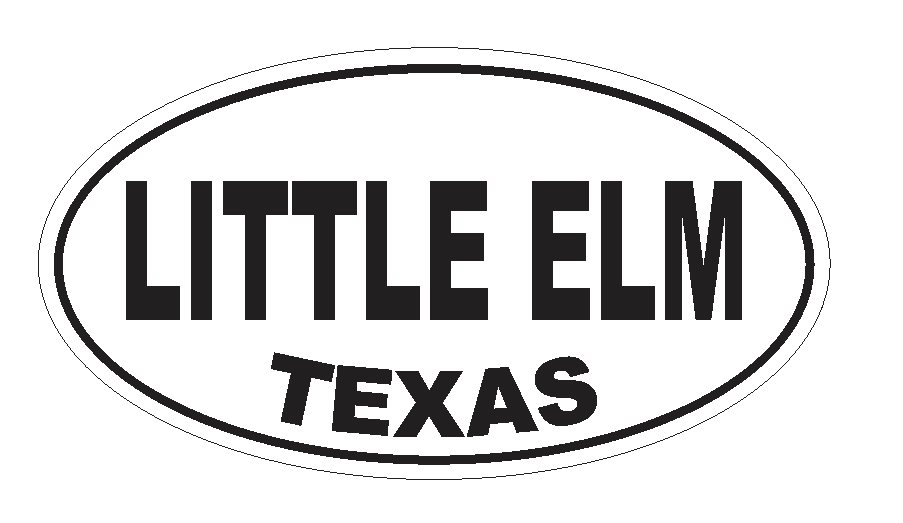 Little Elm Texas Oval Bumper Sticker or Helmet Sticker D3624 Euro Oval - Winter Park Products