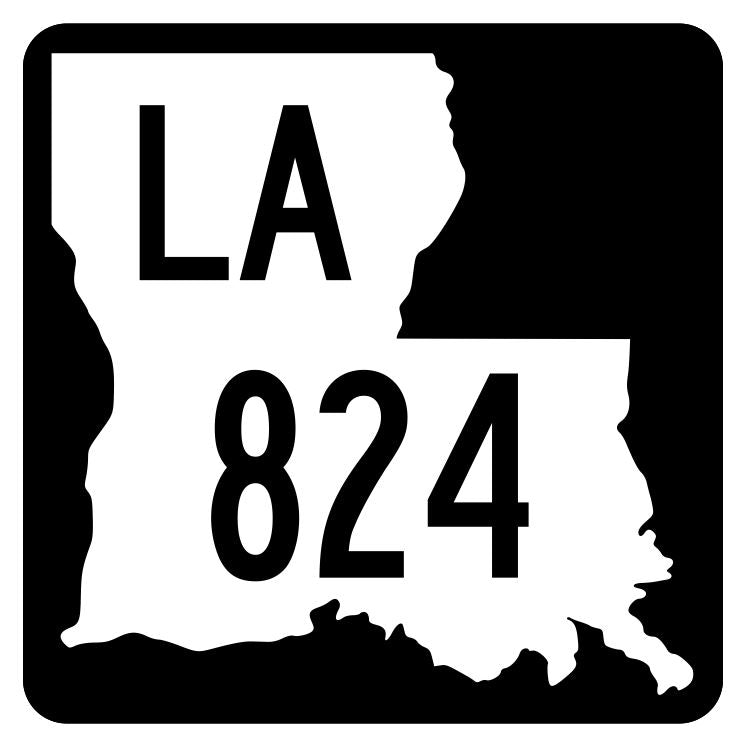 Louisiana State Highway 824 Sticker Decal R6125 Highway Route Sign