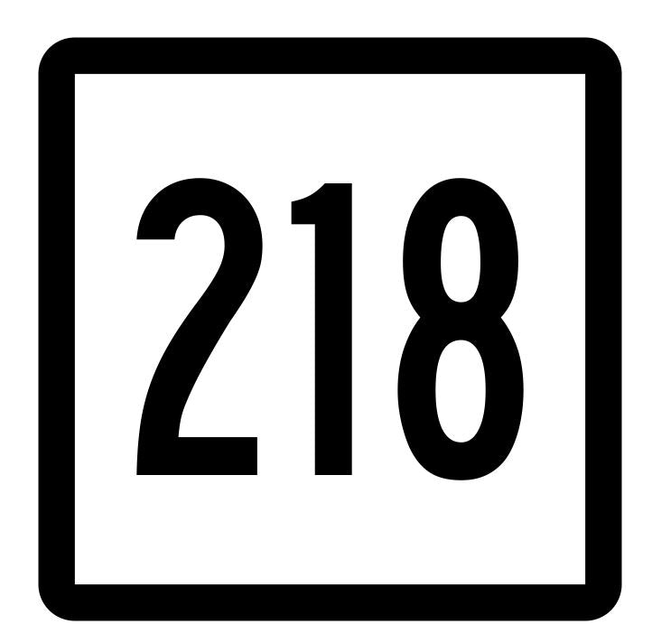 Connecticut State Route 218 Sticker Decal R5221 Highway Route Sign