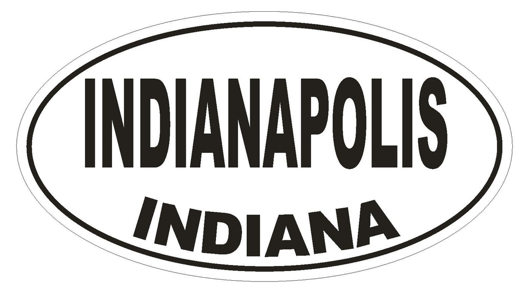 Indianapolis Indiana Oval Bumper Sticker or Helmet Sticker D1664 Euro Oval - Winter Park Products