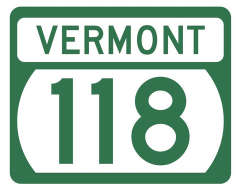 Vermont State Highway 118 Sticker Decal R5323 Highway Route Sign