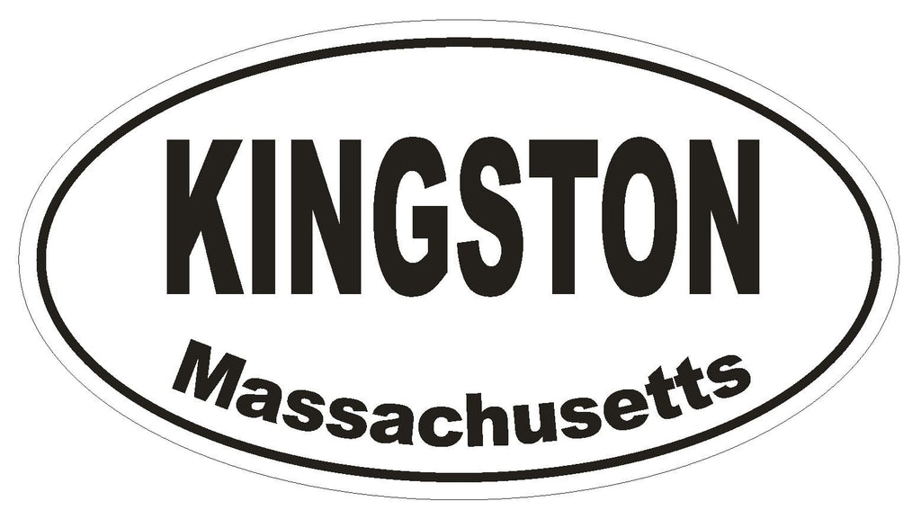 Kingston Massachusetts Oval Bumper Sticker or Helmet Sticker D1442 Euro Oval - Winter Park Products
