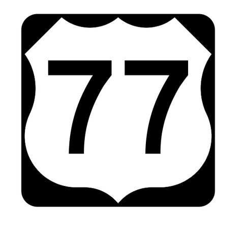 US Route 77 Sticker R1937 Highway Sign Road Sign - Winter Park Products