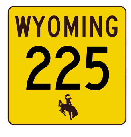 Wyoming Highway 225 Sticker R3471 Highway Sign
