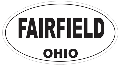 Fairfield Ohio Oval Bumper Sticker or Helmet Sticker D6088