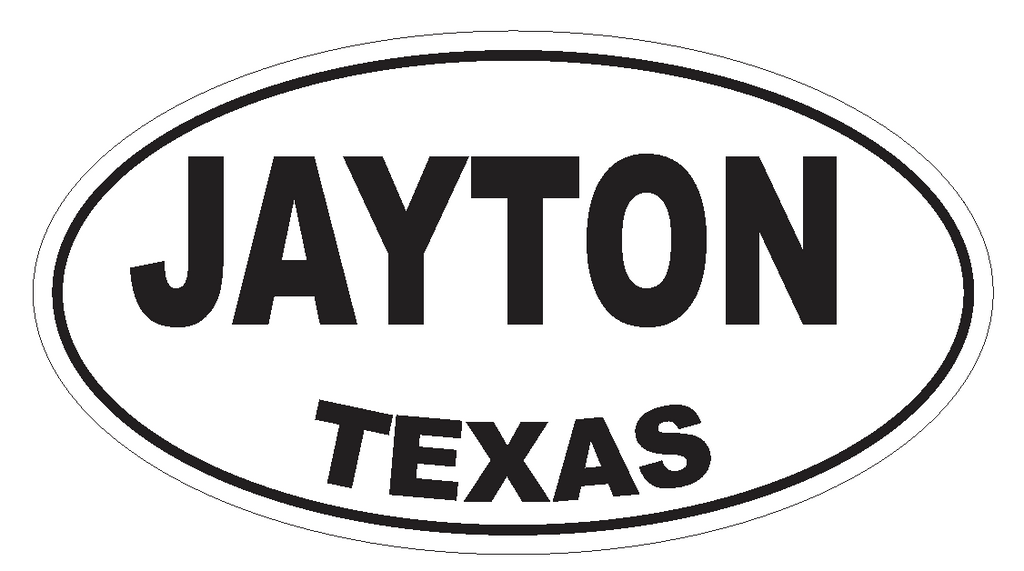 Jayton Texas Oval Bumper Sticker or Helmet Sticker D3529 Euro Oval - Winter Park Products