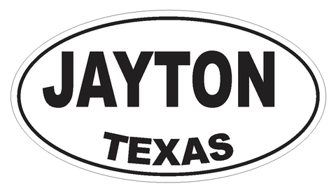 Jayton Texas Oval Bumper Sticker or Helmet Sticker D3529 Euro Oval - Winter Park Products