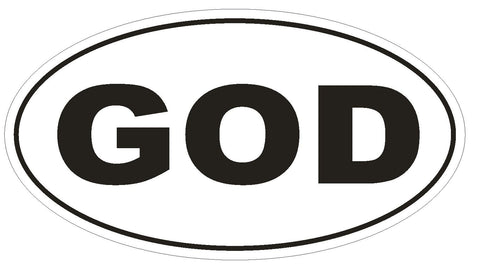 GOD Oval Bumper Sticker or Helmet Sticker D545 Laptop Cell Religious Euro Oval - Winter Park Products