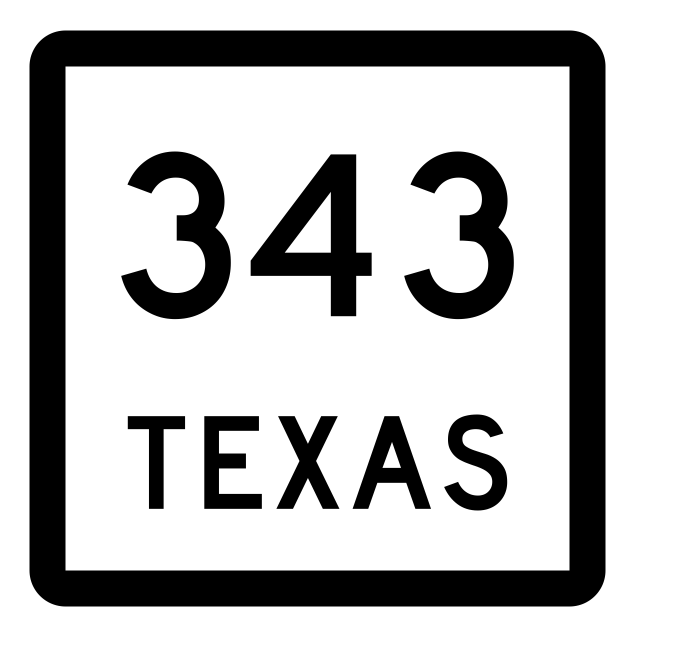 Texas State Highway 343 Sticker Decal R2638 Highway Sign