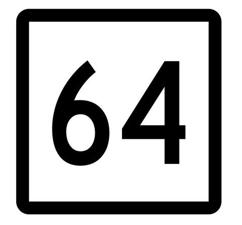 Connecticut State Highway 64 Sticker Decal R5094 Highway Route Sign