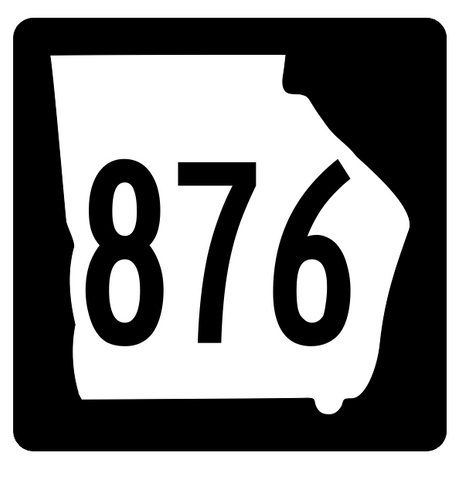 Georgia State Route 876 Sticker R4100 Highway Sign Road Sign Decal