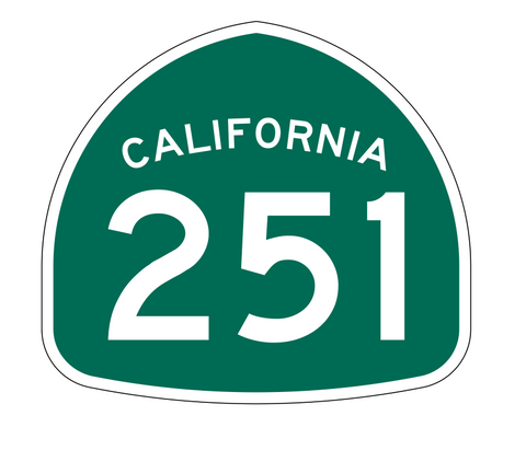 California State Route 251 Sticker Decal R1301 Highway Sign - Winter Park Products