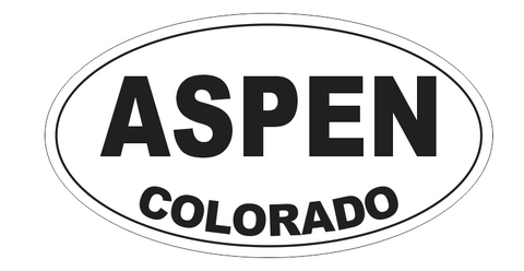 Aspen Colorado Oval Bumper Sticker D7146 Euro Oval