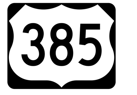 US Route 385 Sticker R2193 Highway Sign Road Sign - Winter Park Products