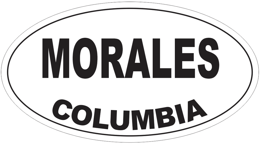 Morales Columbia Oval Bumper Sticker or Helmet Sticker D4286