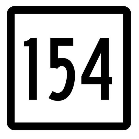 Connecticut State Highway 154 Sticker Decal R5166 Highway Route Sign