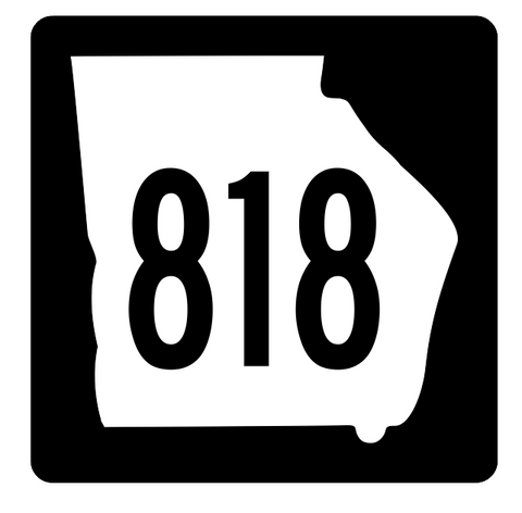 Georgia State Route 818 Sticker R4089 Highway Sign Road Sign Decal