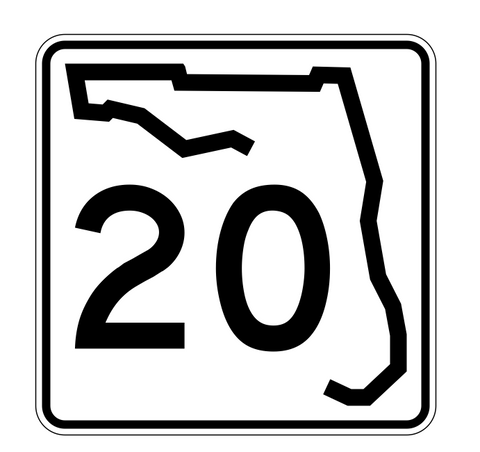 Florida State Road 20 Sticker Decal R1355 Highway Sign - Winter Park Products