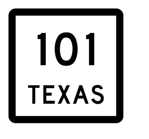 Texas State Highway 101 Sticker Decal R2402 Highway Sign - Winter Park Products