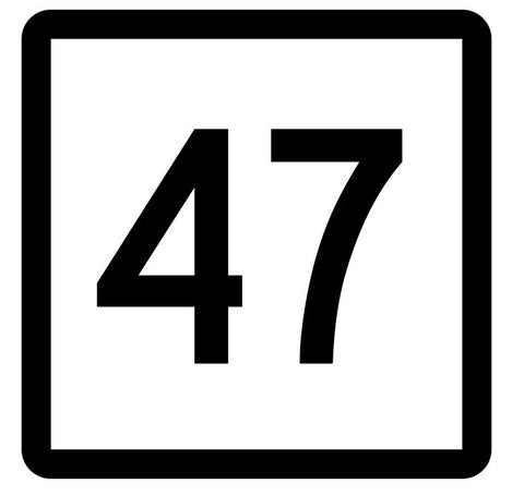 Connecticut State Highway 47 Sticker Decal R5085 Highway Route Sign