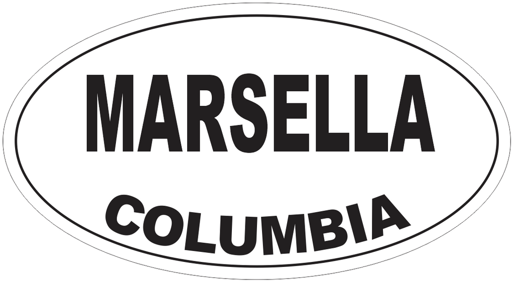 Marsella Columbia Oval Bumper Sticker or Helmet Sticker D4648