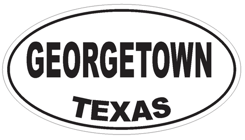 Georgetown Texas Oval Bumper Sticker or Helmet Sticker D3443 Euro Oval - Winter Park Products